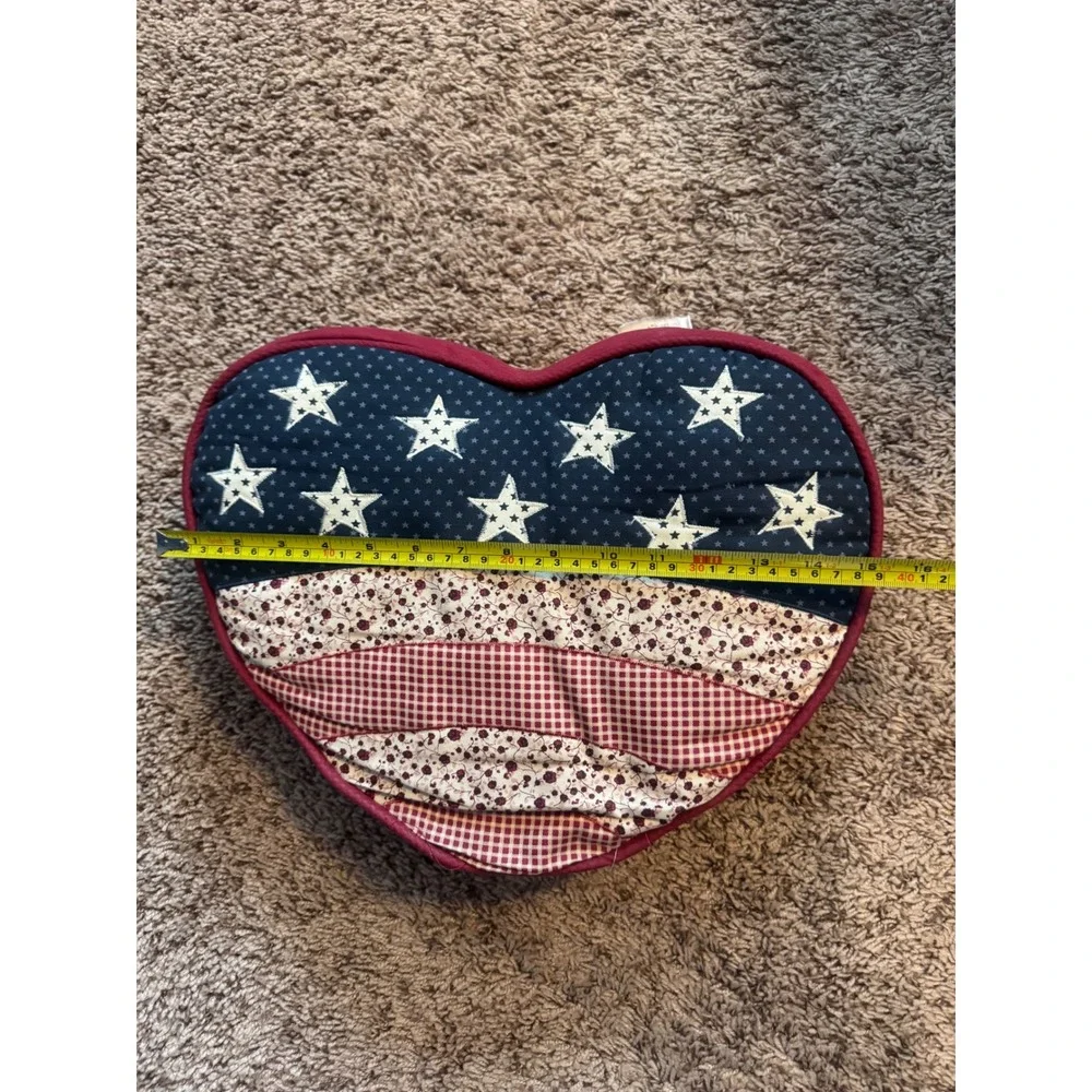 Sonoma Americana Heart Pillow‎ Patriotic Stars Stripes Farmhouse Décor